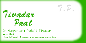 tivadar paal business card